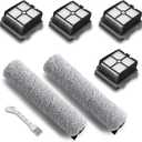 2+3 Pack iFloor 3/ S3 Brush Roller and HEPA Filter Set Compatible with Tineco iFloor 3/ Floor One S3 Cordless Vacuum Cleaner, 2 Pack Brush Rollers + 3 Pack Vacuum HEPA Filters