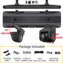 NikoMaku Mirror Dash Cam with Detached Front Camera OEM Design 11 Full Touch Screen Rear View Mirror Camera with 2K Rear Camera for Cars, HDR, Night Vision, Parking Assistance AS-J3