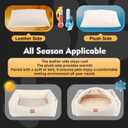 Calming Dog Bed for Medium Dogs,All-Season Leather,Non-Slip One-Key Detachable Washable Dog Bed for Small Dogs Cat Pet Beds with Sides and Cover (White, Medium)