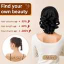 Black Ponytail Extension, 9" Short Claw Clip in Ponytail Hair Extensions Hair Piece Natural Soft Synthetic Curly Wavy Pony Tail Hair Pieces for Women