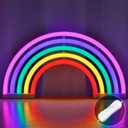 XIYUNTE Rainbow Neon Light, USB Operated Rainbow Neon Signs for Wall Decor, Neon Rainbow Lights with ON/Off Switch, Rainbow LED Sign for Bedroom Girls Room Classroom Party Kids Night Light Gifts