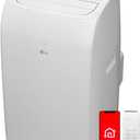 LG 10,200 BTU (DOE) / 14,000 BTU (ASHRAE) Smart Portable Air Conditioner, Cools 450 Sq.Ft. (18' x 25' room size),Smartphone & Voice Control works with LG ThinQ, Amazon Alexa and Hey Google, 115V
