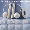 Smart Jump Rope with LED Display and Jump Counter, Weighted Cordless Design for Home Gym & HIIT, Adjustable Steel Wire for Fitness, Tracks Jumps, Calories & Time, for Men, Women & Kids (Light White)