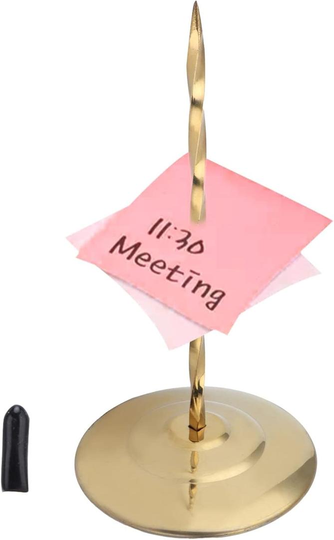 Desk Receipt Holder, Bill Fork Rod Paper Holder Spike Stainless Steel Check Bill Fork Memo Holder Spike Restaurant Check Spindle, Glod (Gold)