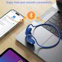Kids Bluetooth Headphones, Bluetooth 5.4 Air Conduction Open Ear Headphones, Ultra-Light, Stereo Sound with Mic, IPX5 Waterproof, 15H Playtime, Perfect for School and Outdoor Activities-Blue