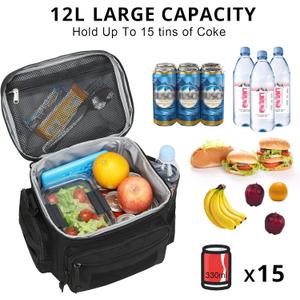 Lunch Box for Men, Tactical Lunch Bag MOLLE Webbing Leakproof Insulated Large Lunch Cooler Women Adult Meal with Adjustable Shoulder Strap Durable Lunch Pail  (Medium)