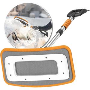 helloleiboo 39.8" Snow Brush for Car Extendable Snow Broom Detachable Ice Scrapers with 12Inch 180° Pivoting Brush Head for Car Truck SUV (Orange)