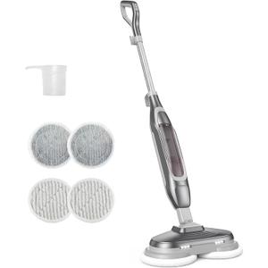 NEWBULIG Scrubbing Steam Mop, Spin Steam Mops for Floor Cleaning with LED