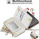 Antsturdy Compatible with T-Mobile Revvl 6 5G case Wallet with Card Holder for Women Men Phone case RFID Blocking PU Leather Flip Shockproof Cover with Strap Zipper Credit Card Slots,Beige