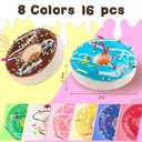 Rainbow Donut Stress Ball Artificial Donuts Stress Relief Ball Foam Mini Donut for Donut Party Favors Birthday Party Shop Decoration 8 Colors 16pcs