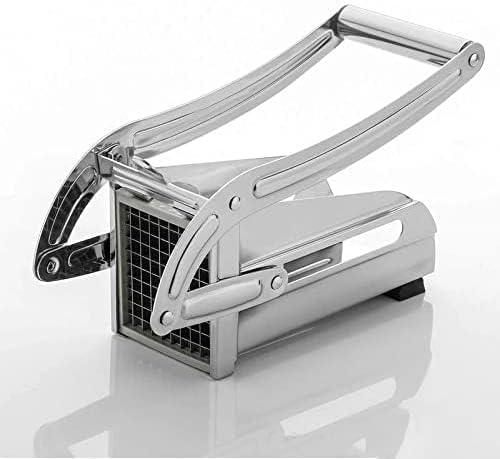 Potato Chipper Chip Cutter and Stainless Steel French Fry Cutter Includes Interchangeable Sharp Blades and Secure Suction Base