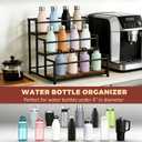 Coffee Syrup Rack Organizer - Metal Bottle Holder for 12 Bottles Rustic Countertop Display Shelf for Coffee Bar, Kitchen Cabinet, Pantry Storage for Syrups, Liquor, Spice, Tea & Wine (3-Tier)