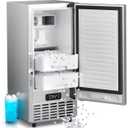 Kismile Commercial Under Counter Built-in Nugget Ice Maker for Commercial & Home Use(Silver), 115V / 60Hz