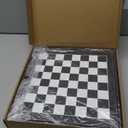 Glass Chess Set Game, 2 Extra Queens, with 13.2" Leather Storage Box and Chessboard,Board Game for Kids and Adults