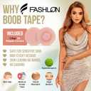 2 x FASHLON Boob Tape, 2-Roll, Safe for Sensitive Skin, Fits A-DD Cups, Breast Lift Tape with Silicone Nipple Covers