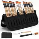33pcs Paint Brush Set,Paint Brushes for Acrylic Painting, Oil, Watercolor,Professional Paintbrushes with Flat, Filbert, Fan, Palette Knife,ect.Art Supplies for Artists and Beginners