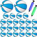 Syhood 24 Pcs Mini Basketballs Small Basketball with 2 Pumps 7 x 7 Inches PVC Basketball for Teenagers Pool Beach Sports Indoors Outdoors Party Favors(Blue White)