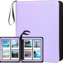 256-Pocket Photo Album for Polaroid I-Type/600/SX-70 Instant Photos, Leather Picture Book with Zipper for Polaroid Now/Now+/OneStep/OneStep 2 Instant Camera (Purple)