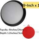 DATANYA Tart Pan 9 Inch Tart Pans Removable Bottom, Non-Stick Quiche Pan Carbon Steel Heavy Duty Pie Pan 9 Inch Tart Pan Loose Bottom, extra high of 1.2 Inches