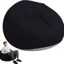 Inflatable Lazy Sofa Chairs, 41.3 in Inflatable Bean Bag Chairs Set, Portable Folding Inflating Chair for Movie Night Courtyard Patio Camping, Indoor Outdoor Lounging Flocked PVC Sofa