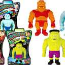 JA-RU Stretchy Monster Action Figures (3 Monsters Assorted) - 3.5" Tall Halloween Squish Pull Fidget Toy. Calming Stress Toy for Kids & Boys, Party Favor 4303-3s (1 Piece, Blue)