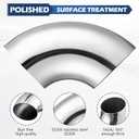 6 Pieces 3 Inch 90° Mandrel Bend Elbow SS304 Stainless Steel Pipe Elbow Thickness 16GA/. 065" Stainless Bend Tube for Modified Pipe, Stair Handrail, Pipeline Silver