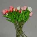 Beferr 18pcs Tulips Artificial Flowers Faux Tulip Real Touch Tulip Fake Flowers Bouquets Arrangements for Mothers Day Spring Easter Wedding Home Table Decor Colorful
