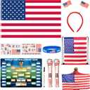 2026 World Cup Merch Soccer Fan Set Includes 10pcs Country Supporter Kit with Flag Headband, 2 Thunder Sticks,Flag,Wristband,Drawstring Bag,Dry Erase Schedule Poster & Pen