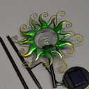 Solar Garden Lights Outdoor, Green Metal Sun Stake with 30 LED Waterproof Vine String Crackle Glass Spring Decor for Patio,Yardr,Lawn Gardening Birthday Gifts