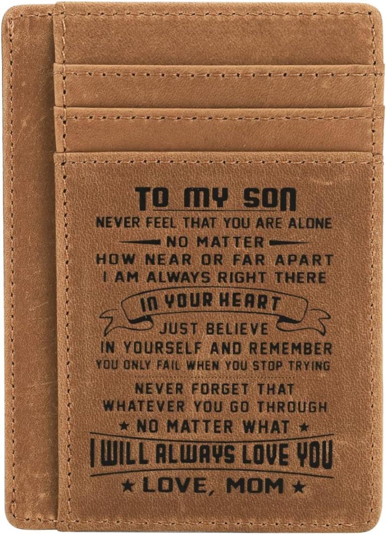 Son Memorial Gifts - Personalized Pocket Wallet For Daughter Gifts - 18th Birthday Graduation Christmas Gifts