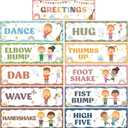 Wehhbtye Boho Classroom Greeting Poster, 9.4'' x 3'' Social Distancing Greetings Poster, Waterproof Greetings Choice Classrooms Rules Posters for Back to School Classroom Decor Teacher Supplies