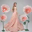 4 Pcs Wedding Giant Flowers Decorations 24 Inch 16 Inch 3D Large Silk Flowers Artificial Faux Floral Backdrop for Wedding Graduation Bridal Shower Birthday Party Supplies(Pink Gradient)