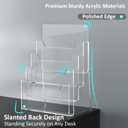Acrylic Brochure Holder 8.5 x 11 Inch, Clear 4 Tier Acrylic Magazine Holder Brochure Display Stand for Literatures, Pamphlets, Flyer Holder Stand Display Booklets Journals Menu, Countertop Organizer