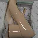 JENN ARDOR Women's Pumps Low Heel Dress Shoes for Women Closed Toe Chunky Mary Jane Work Pumps Shoes Oxfords (7.5, Nude)