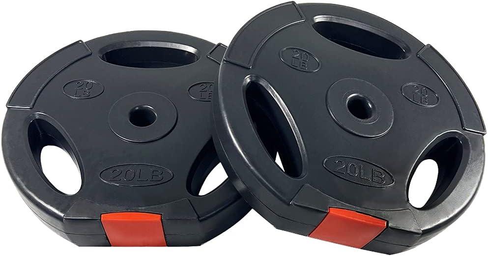 BalanceFrom Vinyl Standard 1-Inch Plate Weight Plate for Strength Training and Weightlifting, Pair VNL-20P