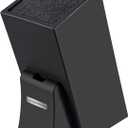 G.a HOMEFAVOR Universal Knife Block, Wood Knife Organizer with Removable Plastic Bristles, Knife Holder for Kitchen Counter, Knife Storage Rack Without Knives, Black