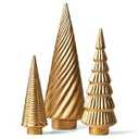 Spiral Resin Christmas Tree Decorations, 3 PCS Tabletop Small Christmas Trees for Desk Decor, Small Fake Christmas Tree, Gold Home Decor, Xmas Table Centerpieces Winter Mantel Decor