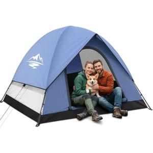 Tents for Camping 2-3 Person Tent Camping Tent with Rainfly Waterproof 2500MM, Easy Setup in 5 Mins, Ourtdoor Dome Tents Lightweight Backpacking Tent for Couples, Small Families, Festivals, Backyard