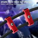 12 Piece Automotive Engine Spark Plug Wire Separator Set for 8mm 9mm 10mm Spark Plug Wire Retaining Clips - Keep your wires organized and protected! (red)