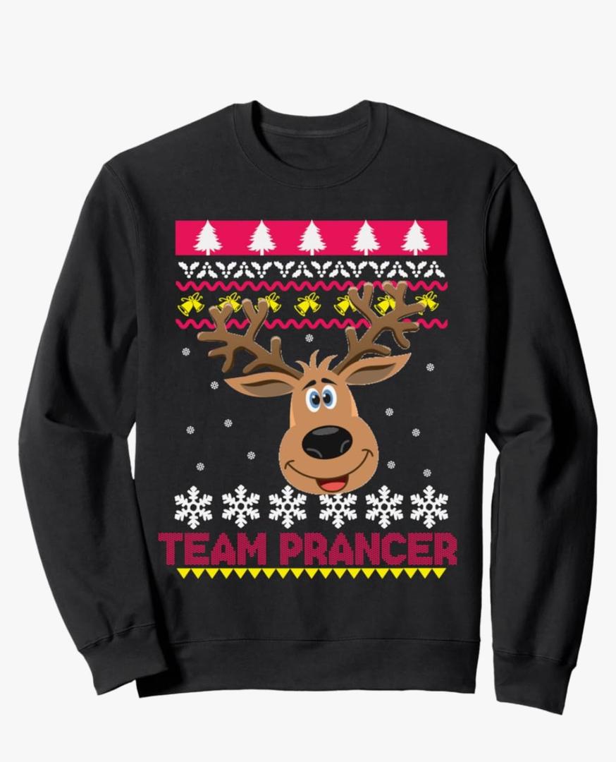 Team Prancer Santa Reindeer Ugly Design Product Sweatshirt, Size S