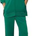 ANRABESS Women 2 Piece Outfits Lounge Sets Oversized Sweatshirt Wide Leg Pants 2025 Fall Casual Sweatsuits Travel Clothes Set, Size L