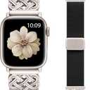 Minyee Magnetic Stretchy Band Compatible with Apple Watch Bands 38/40/41/42/44/45/46/49mm Women Men, Celtic Knot Soft Elastic Nylon Fabric Strap for iWatch Series 11 10 9 8 7 6 5 4 SE/Ultra 3 2 1
