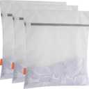 Polecasa Heavy Duty Diamond Mesh Laundry Bags for Delicates 3 Pack with Sturdy Zipper for Shirts,Lingerie, Bras, Baby Clothes, Underwear Washing Machine & Dry Safter 16 x 20 Inches(3 Large)