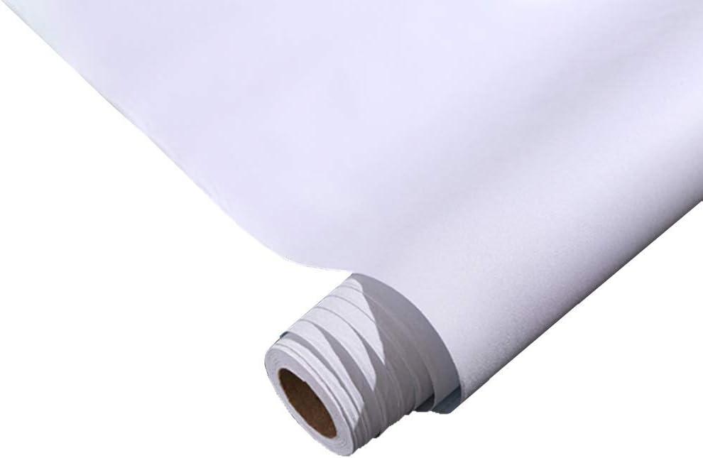 Self Adhesive Solid Color Matte Textured Vinyl Paper Peel Stick Waterproof Shelf Drawer Liner Cabinet Sticker 15.8inch by 98inch (White)