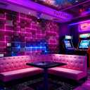 Ktv Bar Wallpaper Luminous Grid Club Karaoke Hall Corridor Reflective Wallpaper Self - Adhesive KTV Wall Mural Flash Wall Covering E-Sports Internet Cafe Background Custom Mural (Color-39,137"Lx 98"H)