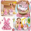 AceOrbit 6 Pcs Easter Bunny Money Holder Wooden Rabbit Gift Cards Wooden Basket Stuffers for Toddlers Money Easter Eggs Bunnies Holder Bulk Cash Gifts Decor Ideas