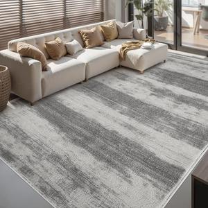 RugOrama Simple Modern Vintage, Area Rug Machine Washable,Soft Floor Carpet Non Slip Non for Living Room Bedroom Home Decor Aesthetic (gray/8×10)