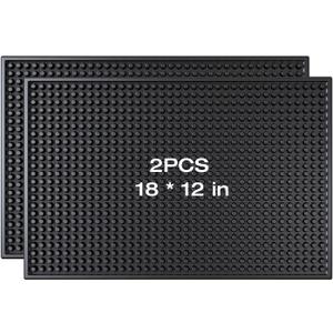 Bar Mat for Home Bar | Bar Drink Mat for Countertop and Table Top, Easy Clean (2, 18" x 12")