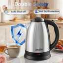 DEZIN Electric Kettle Upgraded, BPA Free 2L Stainless Steel Tea Kettle, Fast Boil Water Warmer with Auto Shut Off and Boil Dry Protection Tech for Coffee, Tea, Beverages