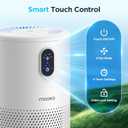 MOOKA Air Purifiers for Home Large Room up to 1076ft, H13 True HEPA Air Filter Cleaner, Odor Eliminator, Remove Smoke Dust Pollen Pet Dander, Night Light, B-D02L White